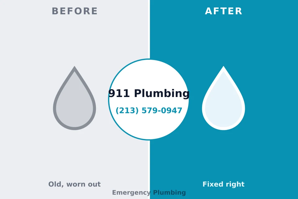 Before and after: plumbing repair Maria Stein, OH